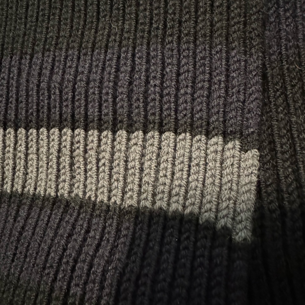 Coach Men's Black and Gray Striped Scarf - Picture 4 of 4